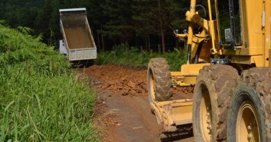 Obras na estrada geral do Palmital