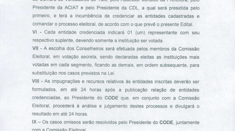 Edital de Convocação para cadastramento das Entidades