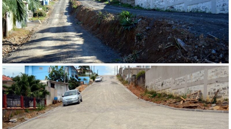 Rua Karl Baash antes e depois