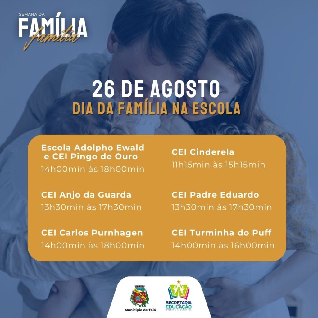 Dia da Família na Escola terá vasta programação amanhã (24)